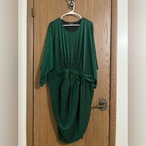 Eloquii Sparkling Green Long Sleeve Dress